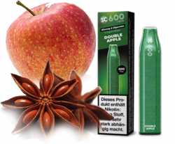 Double Apple Doppelapfel Apfel + Anis 17mg oder 0mg SC600 Einweg E-Zigarette Züge Nikotinsalz