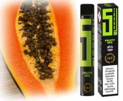Fruity Mix 5EL Mango Papaya Litschi Einweg E-Zigarette 16mg 0mg Shisha