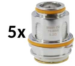 5 x Geekvape Z Coils Mesh Z2 0,2 Ohm für Obeisk Verdampfer, Aegis X Set, Aegis Set, Z Subohm Verdampfer,