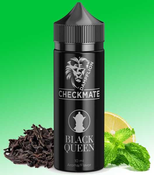 (Zitronen Eistee mit Minze) Liquid Dampflion Black Queen Aroma 10ml  Checkmate Shake & Vape