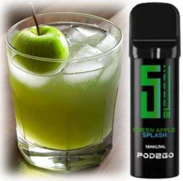 Grüner Apfel Menthol Green Apple Splash Pod 5EL Pod2Go 500 Züge sauer