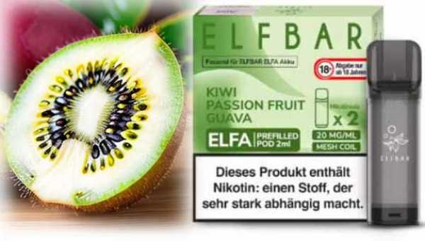 Kiwi Passionfruit Guave Passionsfrucht Elfa Pod 2 Stück Elfbar 20mg