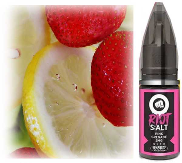 Pink Grenade Nikotinsalz Erdbeeren Zitronen Getränk Riot Squad Liquid 10ml