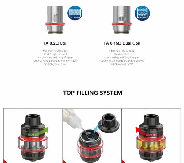 Smok T-Air Verdampfer TA Mesh Head 0,2 Ohm  32mm 5,0ml